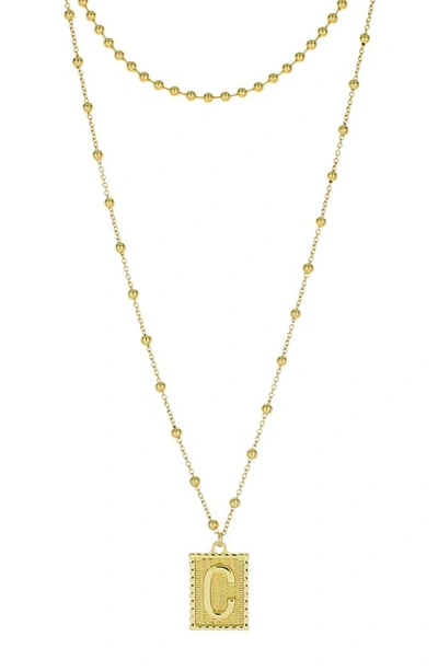 Panacea Initial B Dot Layered Pendant Necklace In Gold - C