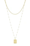 Panacea Initial B Dot Layered Pendant Necklace In Gold - A