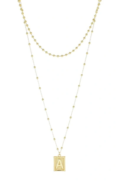 Panacea Initial B Dot Layered Pendant Necklace In Gold - A