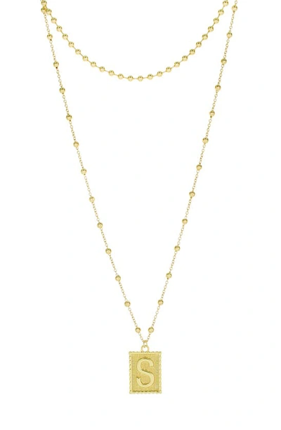 Panacea Initial B Dot Layered Pendant Necklace In Gold - S