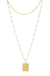 Panacea Initial B Dot Layered Pendant Necklace In Gold - O