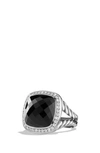 David Yurman Albion Ring With Semiprecious Stone And Diamonds In Silver