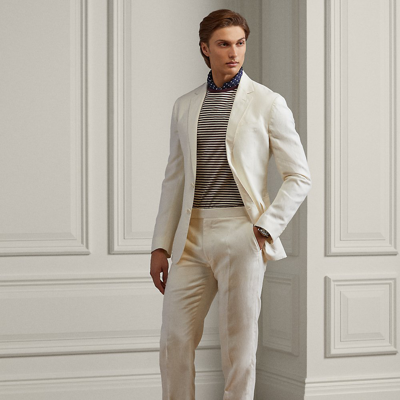 Polo Ralph Lauren Gregory Linen-silk Suit Trouser In Light Cream