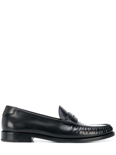 Saint Laurent Calfskin Loafers In Nero