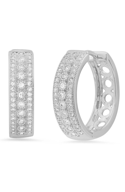 Hmy Jewelry Simulated Diamond Hoop Earrings In Metallic