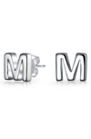 Bling Jewelry Capital Abc Minimalist Stud Earrings In Silver-m