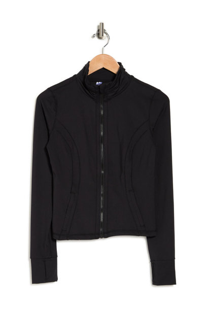 90 Degree By Reflex Lux Slim Fitted Pleated Jacket In Black