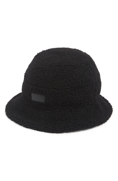 Ugg Reversible Faux Shearling Bucket Hat In Black