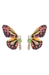 Eye Candy Los Angeles Luxe Collection Monarch Orange Butterfly Earrings In Orange