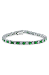 Bling Jewelry Sterling Silver Cz Tennis Bracelet In Green