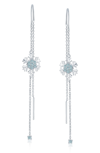 Bling Jewelry Snowflake Threader Earrings In Blue
