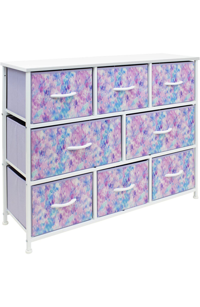 Sorbus 8 Drawer Chest Dresser In Tie-dye Purple