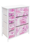 Sorbus 7 Drawer Chest Dresser In Tie-dye Pink
