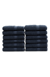 Linum Home Textiles 100% Turkish Cotton Sinemis Terry Washcloths In Navy