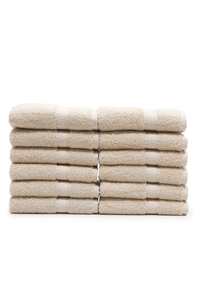 Linum Home Textiles 100% Turkish Cotton Sinemis Terry Washcloths In Beige