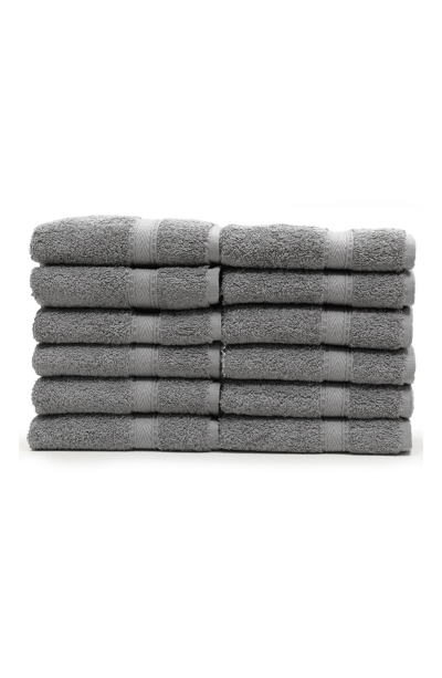Linum Home Textiles 100% Turkish Cotton Sinemis Terry Washcloths In Dark Grey