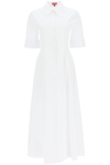 Staud Joan Collared Maxi Shirtdress In White (white)