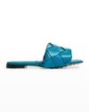 Bottega Veneta The Lido Intrecciato Leather Slides In Blaster