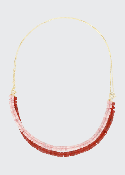 Aliita Princesa Kit Convertible Necklace With Quartz And Carnelian In Pink