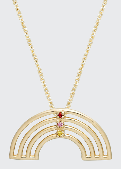 Aliita Women's Pura Arcoiris Goldtone, Ruby & Sapphire Pendant Necklace In Yellow Gold