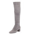 Gianvito Rossi Low-heel Suede Knee Boots In Chocolate