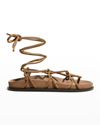A.EMERY TULI SUEDE THONG GLADIATOR SANDALS,PROD248370286