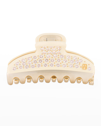 Alexandre De Paris Swarovski Crystal Studded Jaw Hair Clip In Ivory