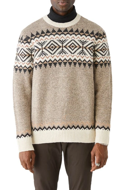 Frank + Oak Chunky Pattern Sweater In Brown