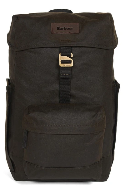 Barbour Essential Wax Backpack Olive In Green