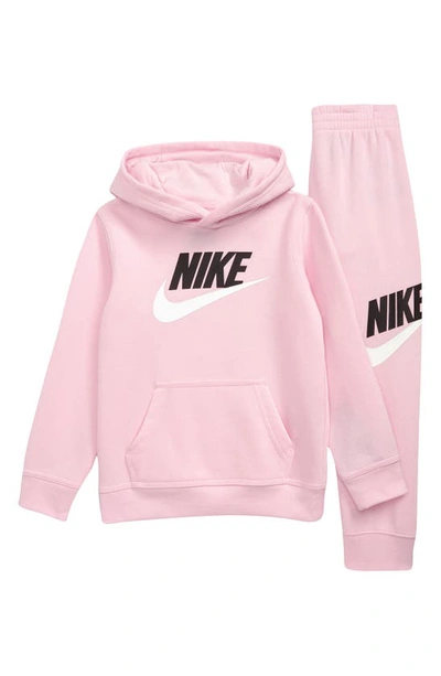 Nike Kids' Fleece Hoodie & Sweatpants Set In Pink Foam