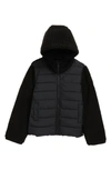 Save The Duck Kids' Derik Hooded Recycled Jacket In Black
