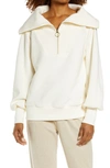 Varley Vine Ottoman Half Zip Pullover In Ivory