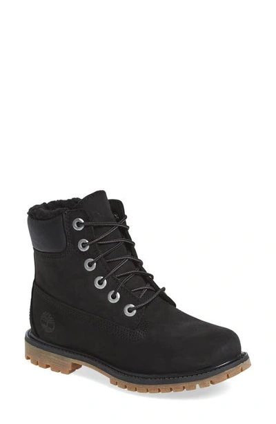 Timberland 6 Inch Waterproof Boot In Black Leather