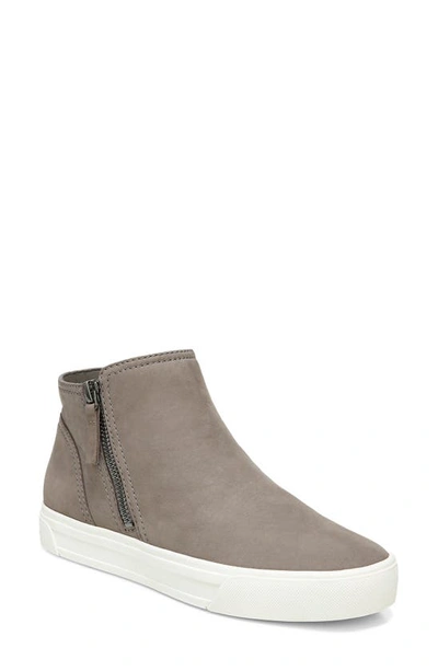 Naturalizer Alistair High-top Trainer Booties Women's Shoes In Modern Grey Nubuck Leather