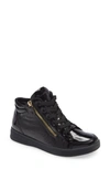 Ara Rei Sneaker In Black Nappa-lack