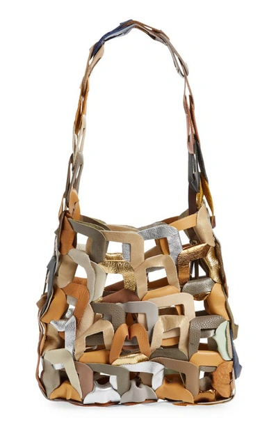 Sc103 Links Leather Shoulder Bag In Cosmic Sand