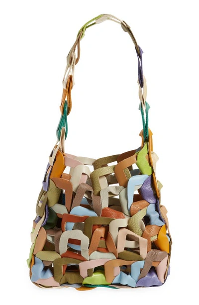 Sc103 Links Leather Shoulder Bag In Light Confetti