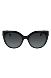 Ferragamo Gancini 53mm Round Sunglasses In Black