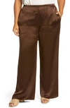 Vince Silk Pajama Pants In Black Almond