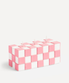 KLEVERING PINK CHECK RECTANGLE CANDLE,000747910