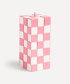 KLEVERING PINK CHECK LARGE CANDLE,000747911