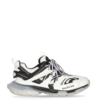 Balenciaga Men's Track Clear-sole Caged Trainer Sneakers In Black,white