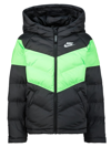 Nike Sportswear Big Kids' Synthetic-fill Jacket In Black,green Strike,black,metallic Silver