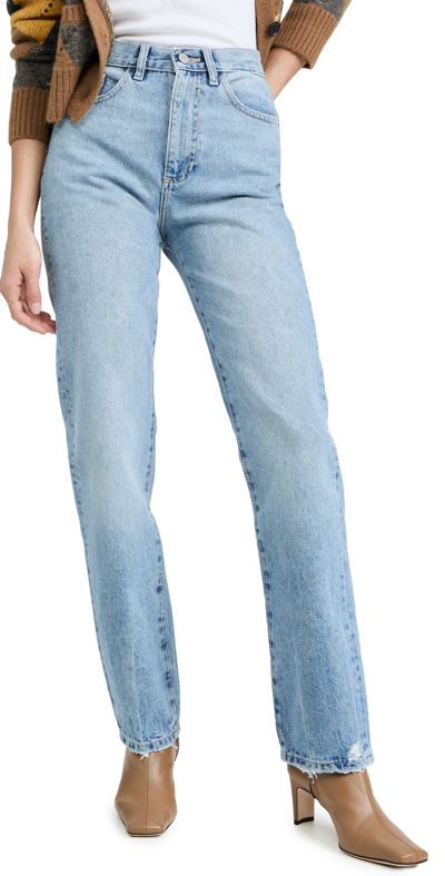 Dl 1961 Emilie Straight Ultra High Rise Vintage Jeans In Lt Seaglass (vintage)