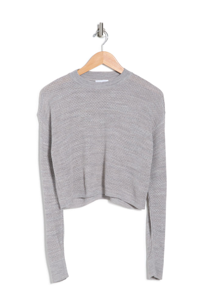 Abound Mock Neck Crop Pullover Sweater In Grey Heather
