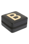 Nordstrom Initial Square Jewelry Box In B- Black- Gold