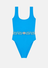 Versace Recycled Iconic Vita One-piece Swimsuit In Blue