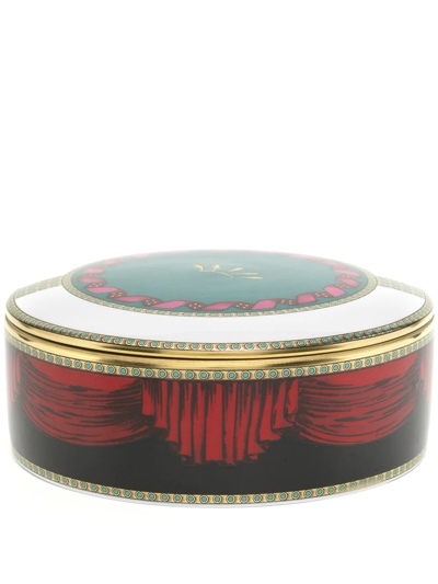 Ginori 1735 Elephant Round Porcelain Box In Multicolour