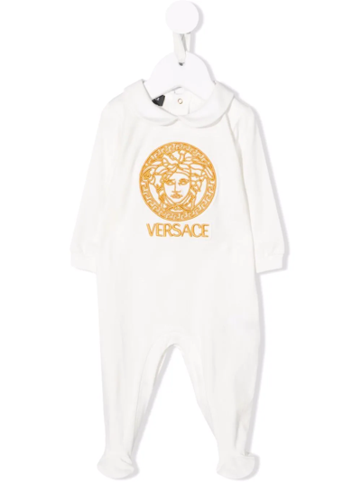 Versace Babies' Medusa Head Motif Bodysuit In White