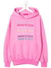 IRENEISGOOD GOOD FOR YOU-EMBROIDERED JERSEY HOODIE